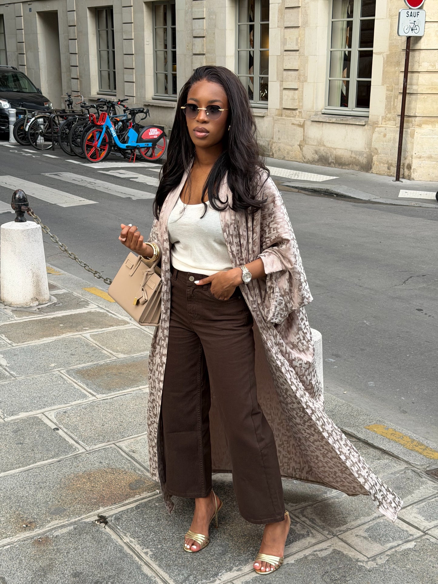 KIMONO AÏCHA TAUPE NUDE